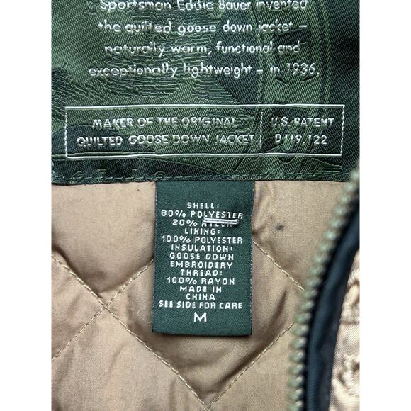 Eddie Bauer Womens Premium Goose Down Vest Womens Medium Tan Embroidered Floral - Picture 5 of 9